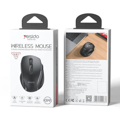 Mouse Wireless Yesido KB45, 800DPI - 1600DPI, Nero
