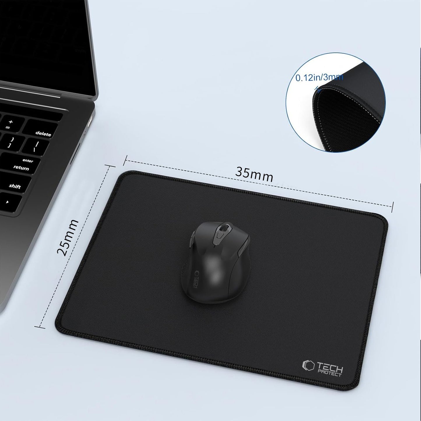 MousePad Tech-Protect A100, 350mm x 250mm, Nero