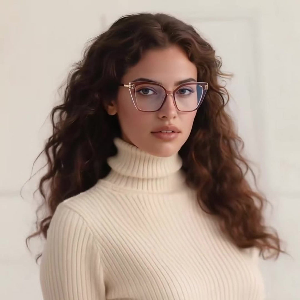 Occhiali Da Computer Donna Techsuit 2260, Anti-Luce Blu, Neri Dorati