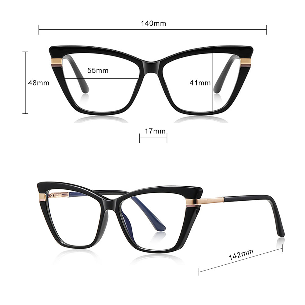 Occhiali Da Computer Donna Techsuit 2271, Anti-Luce Blu, Neri