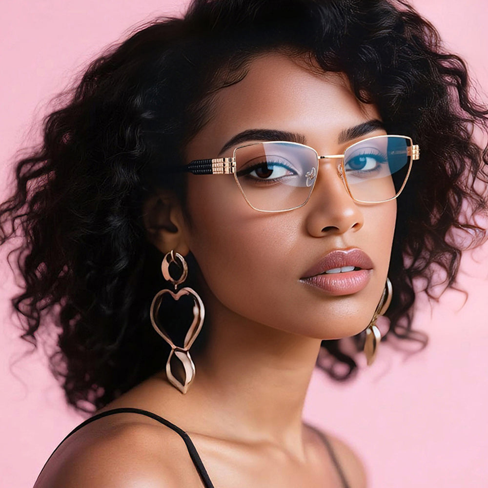 Occhiali Da Computer Donna Techsuit 3162, Anti-Luce Blu, Dorati