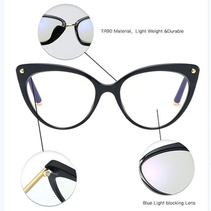 Occhiali da Computer Donna Techsuit F93308, Anti-Luce Blu, Nero Dorati