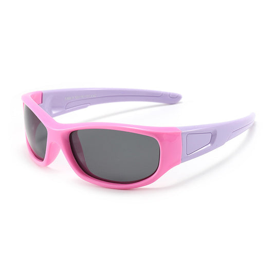 Occhiali da Sole Sportivi per Bambini Techsuit 800-C42, Polarizzati, Rosa Viola