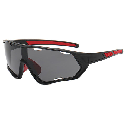Occhiali da Ciclismo Unisex Techsuit 9330, Neri Rossi