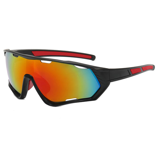 Occhiali da Ciclismo Unisex Techsuit 9330, Neri Rossi Arancioni