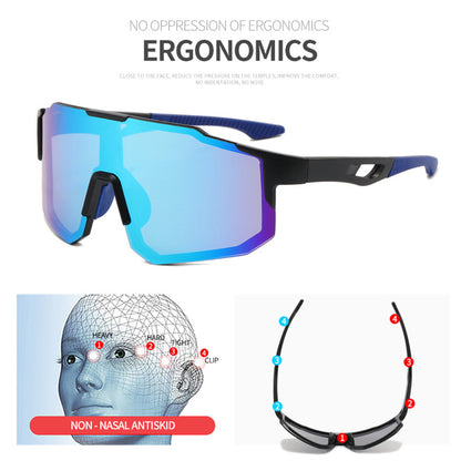 Occhiali da Ciclismo Unisex Techsuit 9337, Protezione UV, Neri Blu