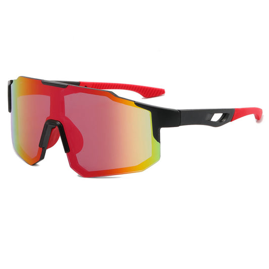 Occhiali da Ciclismo Unisex Techsuit 9337, Protezione UV, Neri Rossi