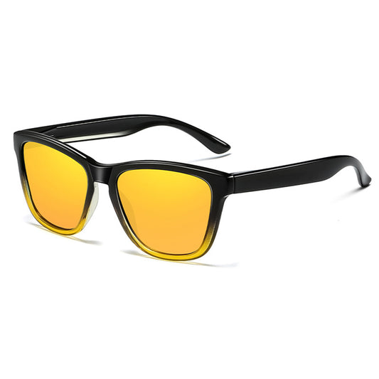 Occhiali da Sole Uomo Techsuit 0717, Polarizzati, Protezione UV, Neri Gialli