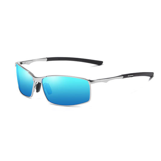 Occhiali da Sole Uomo Techsuit 559, Polarizzati, Protezione UV, Argento Blu
