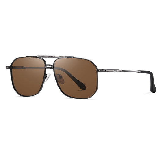 Occhiali da Sole Uomo Techsuit 8538, Polarizzati, Protezione UV, Grigio Marrone