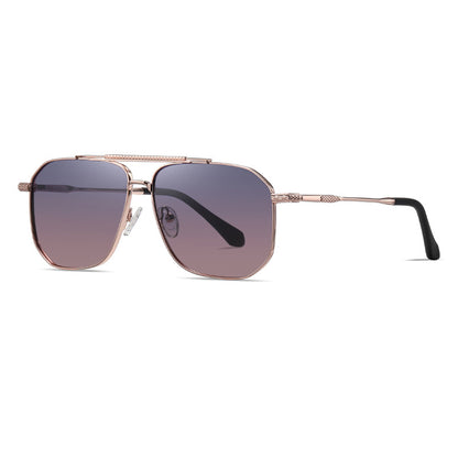 Occhiali da Sole Uomo Techsuit 8538, Polarizzati, Protezione UV, Rosa Oro Viola