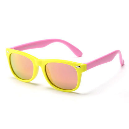Occhiali da Sole per Bambini Techsuit D802, Polarizzati, Protezione UV, Giallo Rosa
