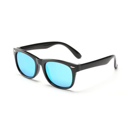 Occhiali da Sole Bambini Techsuit D802, Polarizzati, Protezione UV, Neri Blu