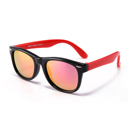 Occhiali da Sole Bambini Techsuit D802, Polarizzati, Protezione UV, Nero Rosa