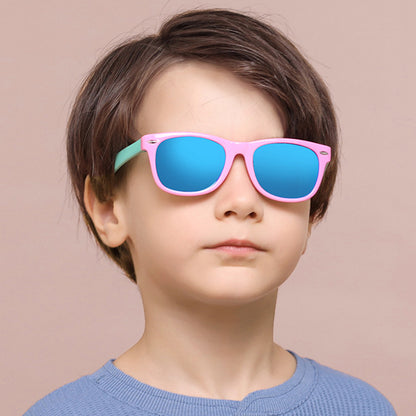 Occhiali da Sole Bambini Techsuit D802, Polarizzati, Protezione UV, Nero Rosa