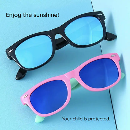 Occhiali da Sole Bambini Techsuit D802, Polarizzati, Protezione UV, Nero Rosa