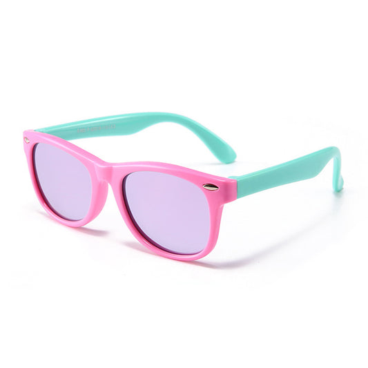 Occhiali da Sole per Bambini Techsuit D802, Polarizzati, Protezione UV, Rosa Verde