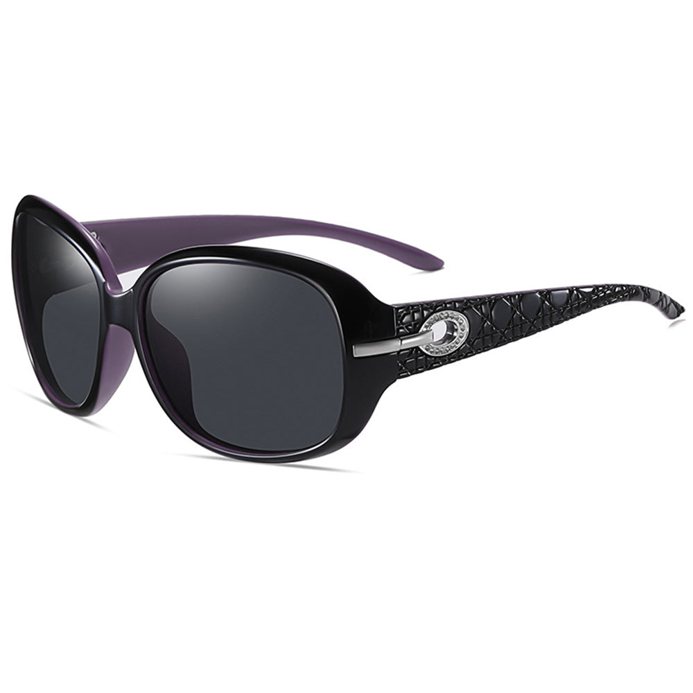 Occhiali da Sole Donna Techsuit 2012, Polarizzati, Protezione UV, Nero Viola Grigio