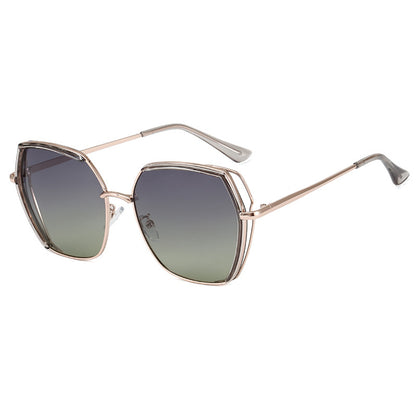 Techsuit Women's Sunglasses 9768, Polarized, UV Protection, Gray Gold Green