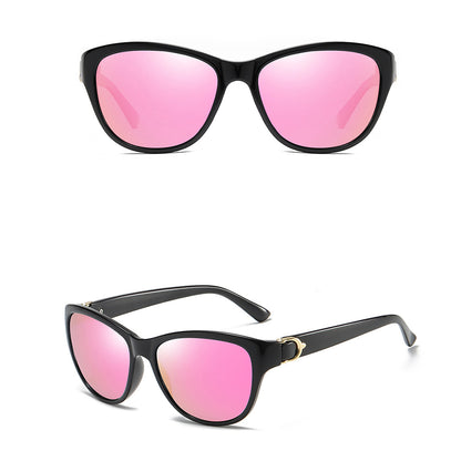 Occhiali da Sole Donna Techsuit A572, Polarizzati, Protezione UV, Nero Rosa