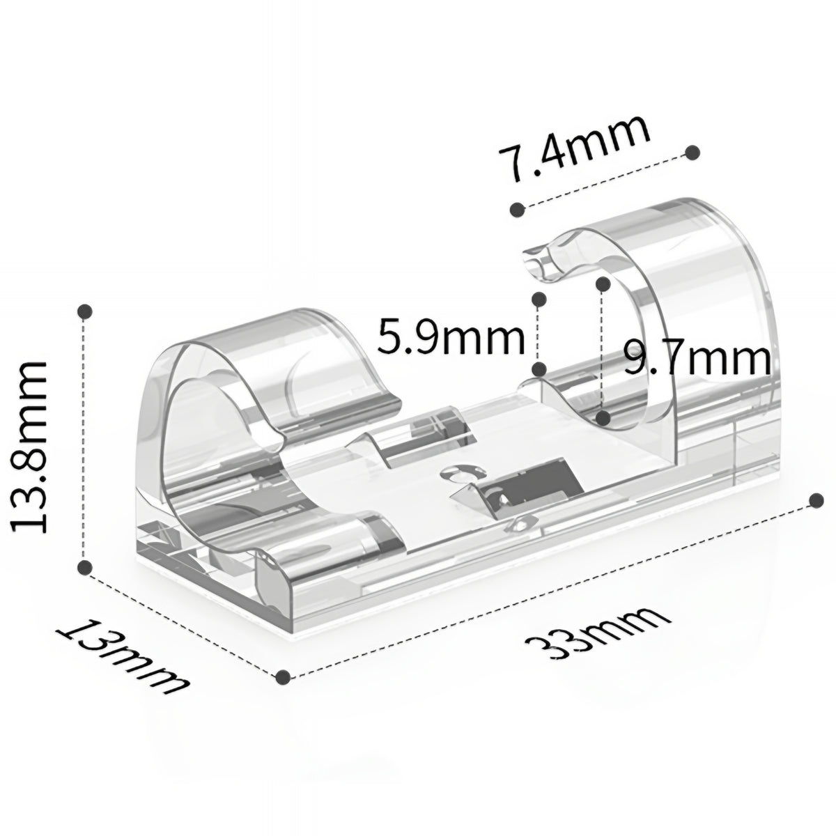 CableCreation CT1001 Cable Organizer, Set of 50, Transparent