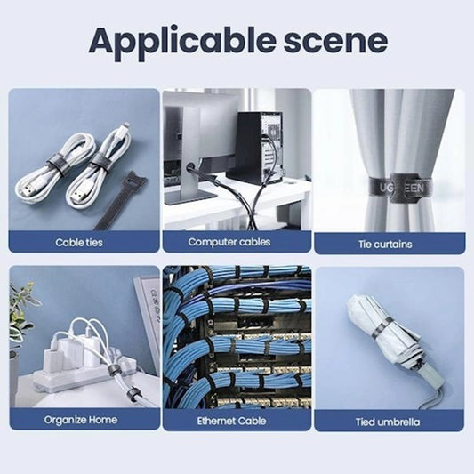 Organizzatore Cavi UGREEN LP401, Velcro, Set 3 Pezzi, Nero