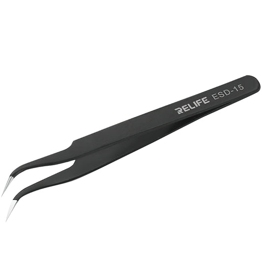 Pinzetta Curvata Relife RL-ESD-15, Nera