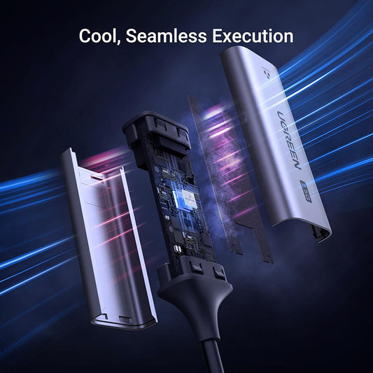 Scheda di Rete UGREEN CM648 (25052), RJ45, USB-C, Grigio