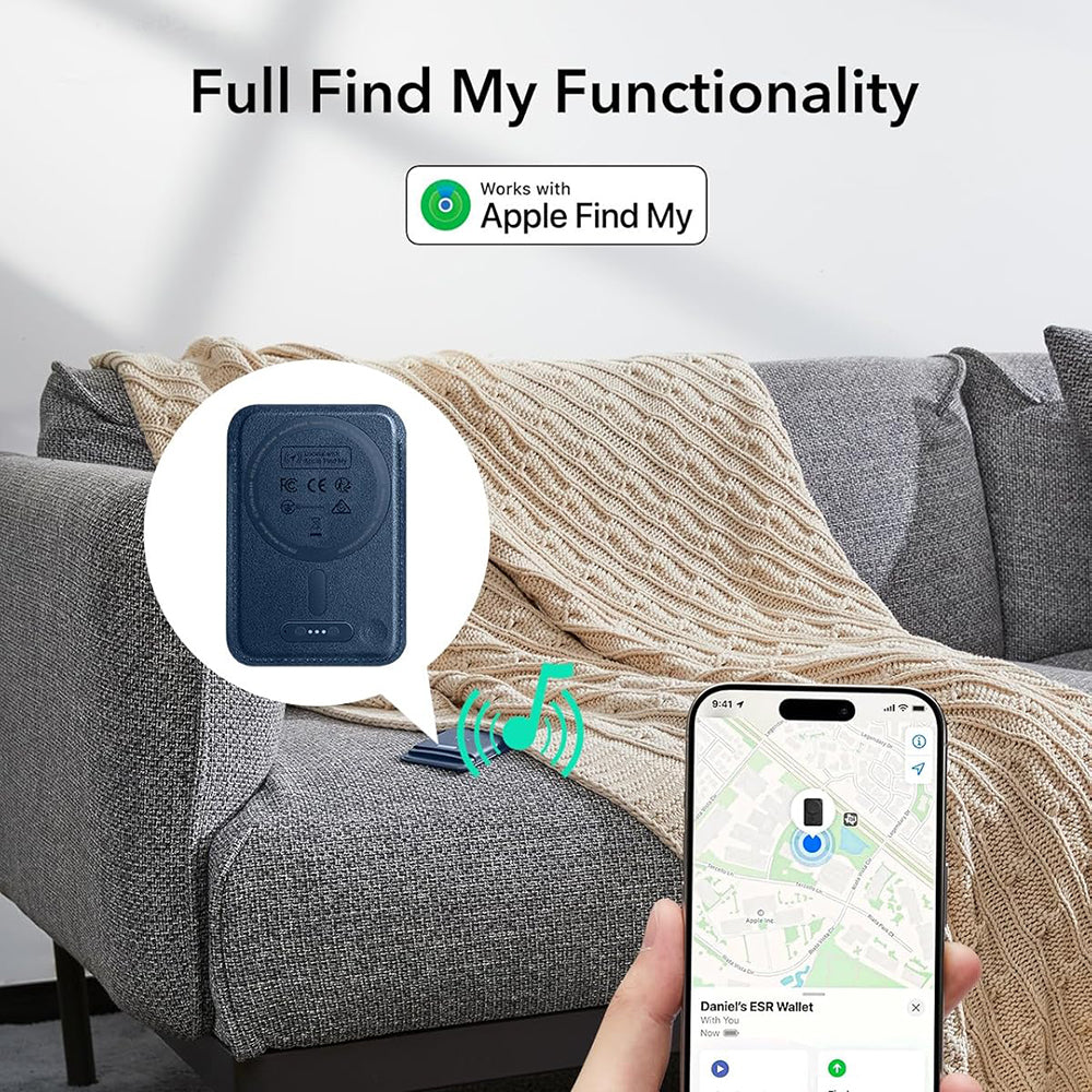 Portafoglio Magsafe, ESR, Classic Geo, Blu Marino