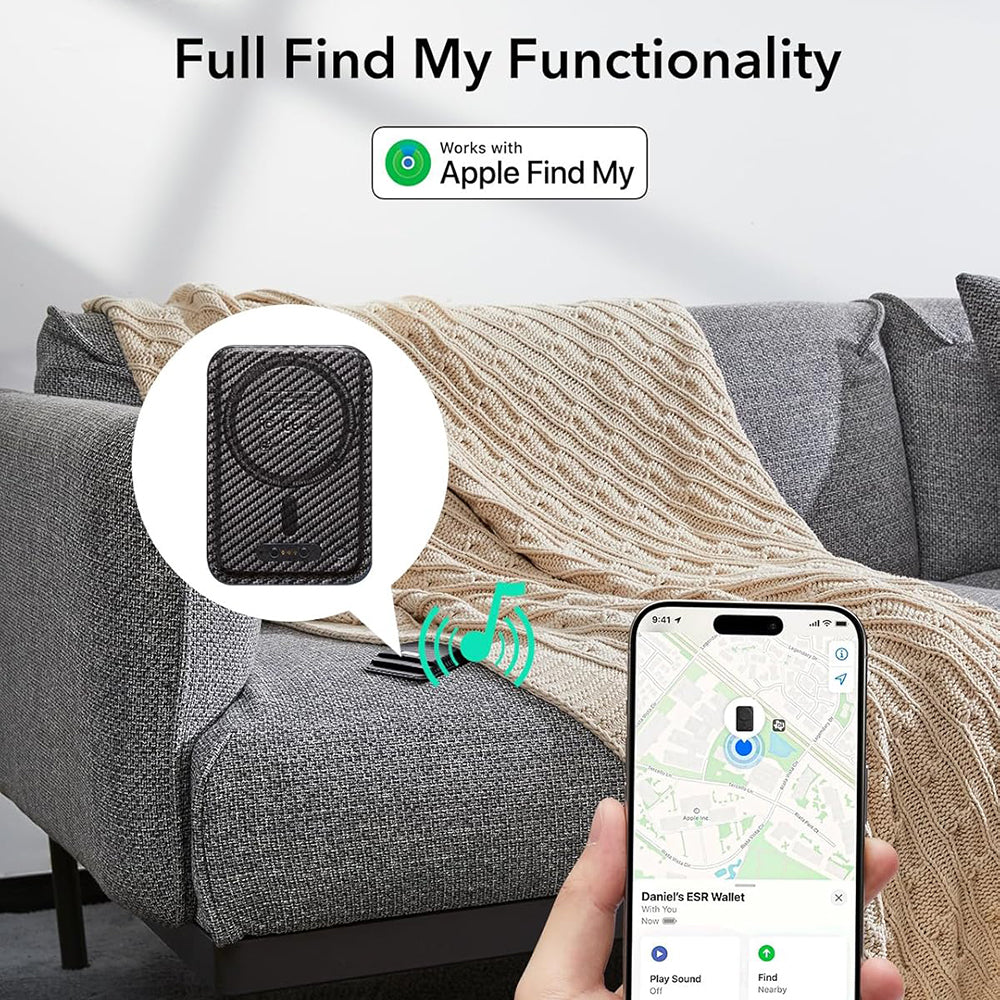 Portafoglio Magsafe, ESR, Classic Geo Carbon, Nero