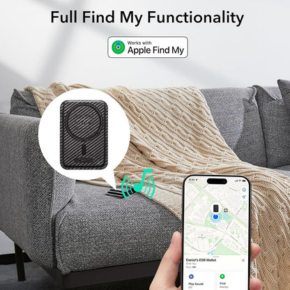 Portafoglio Magsafe, ESR, Classic Geo Carbon, Nero