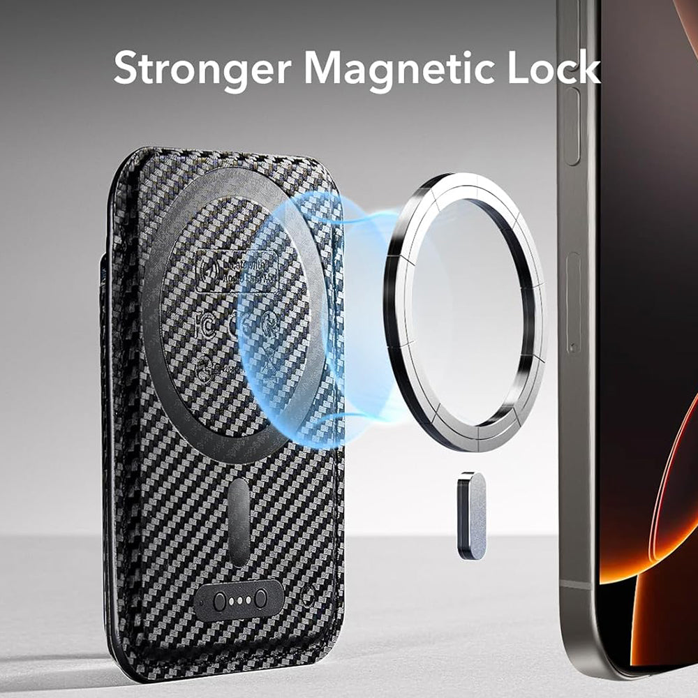 Portafoglio Magsafe, ESR, Classic Geo Carbon, Nero