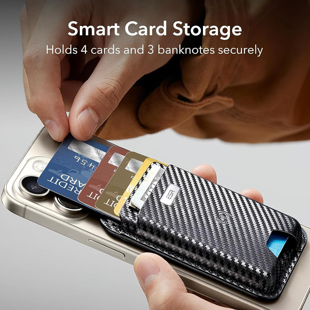 Portafoglio Magsafe, ESR, Classic Geo Carbon, Nero