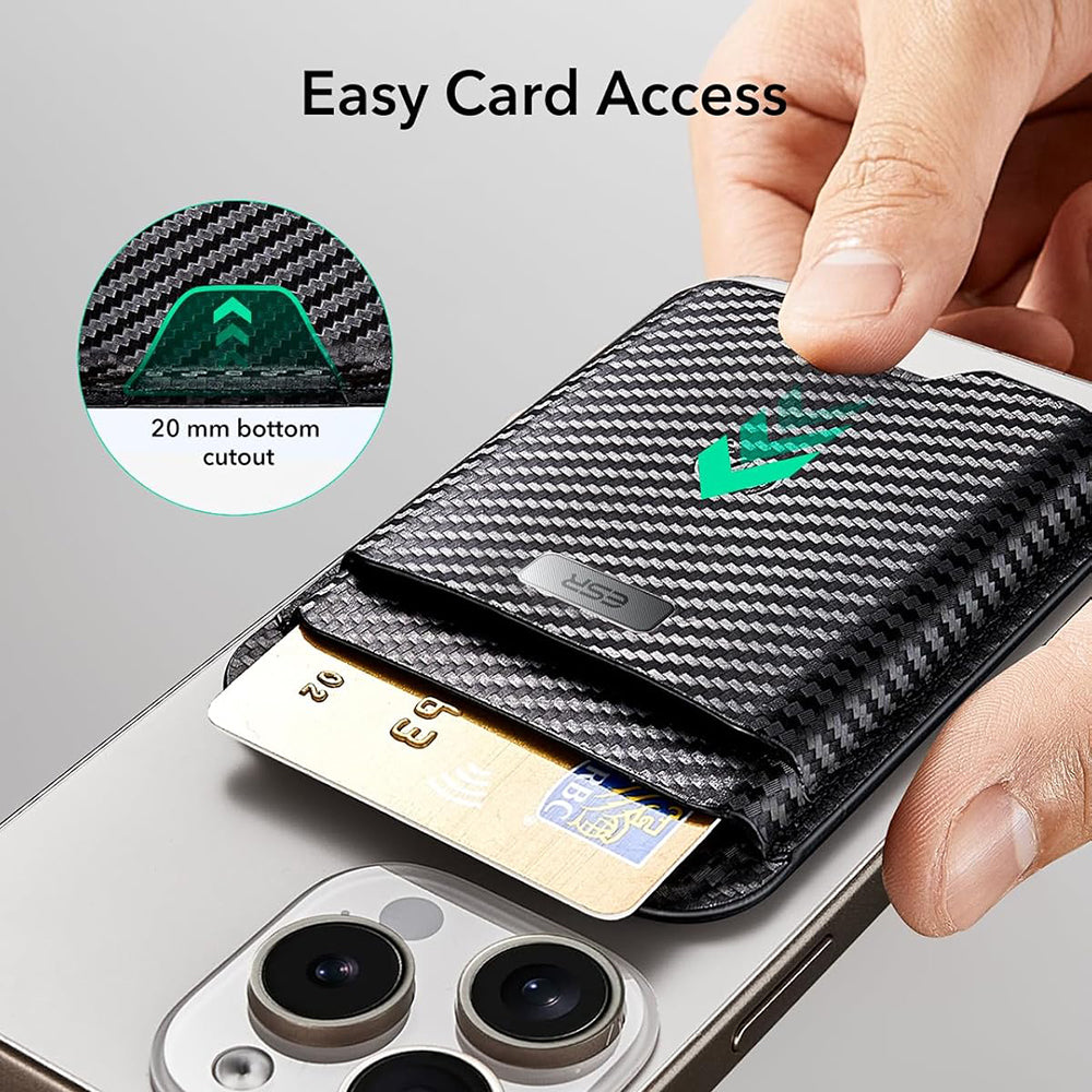 Portafoglio Magsafe, ESR, Classic Geo Carbon, Nero