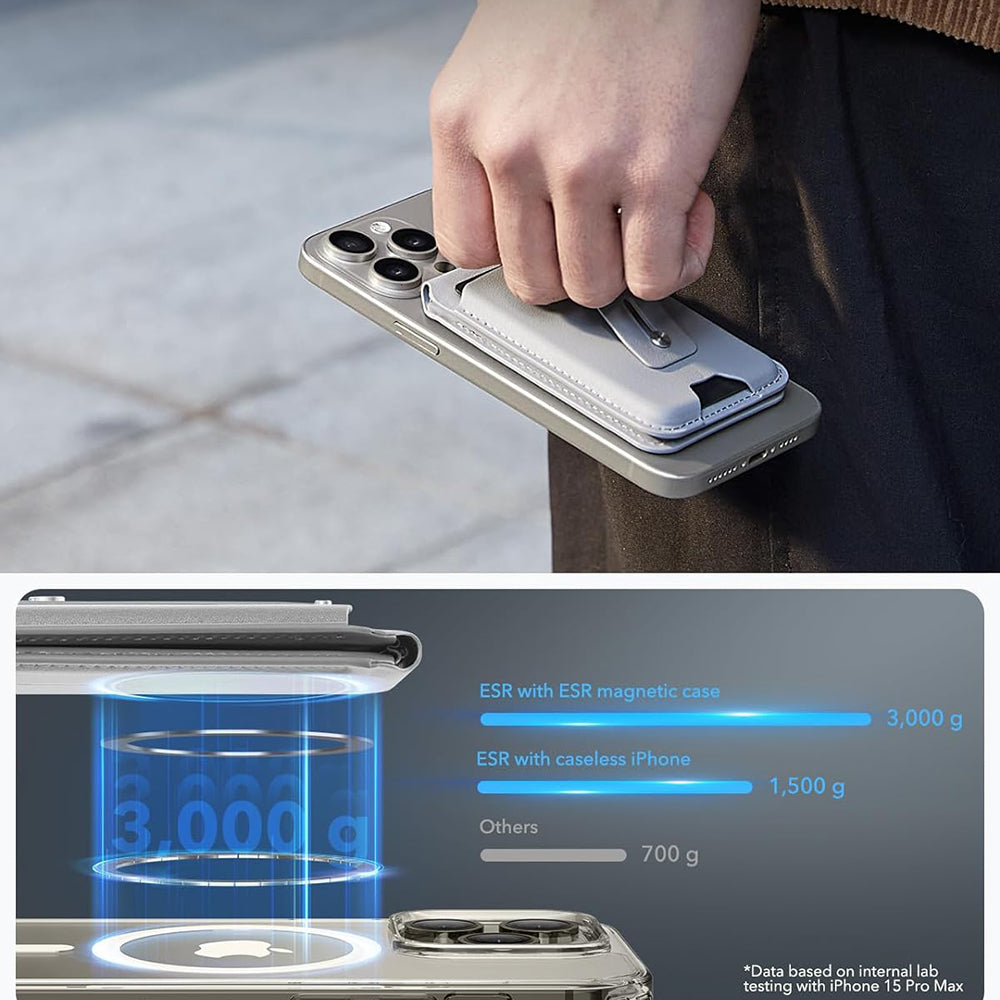 Portafoglio Magsafe, ESR, Findy my Wallet, Grigio