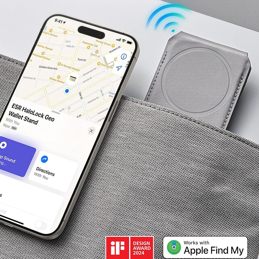 Portafoglio Magsafe, ESR, Findy my Wallet, Grigio