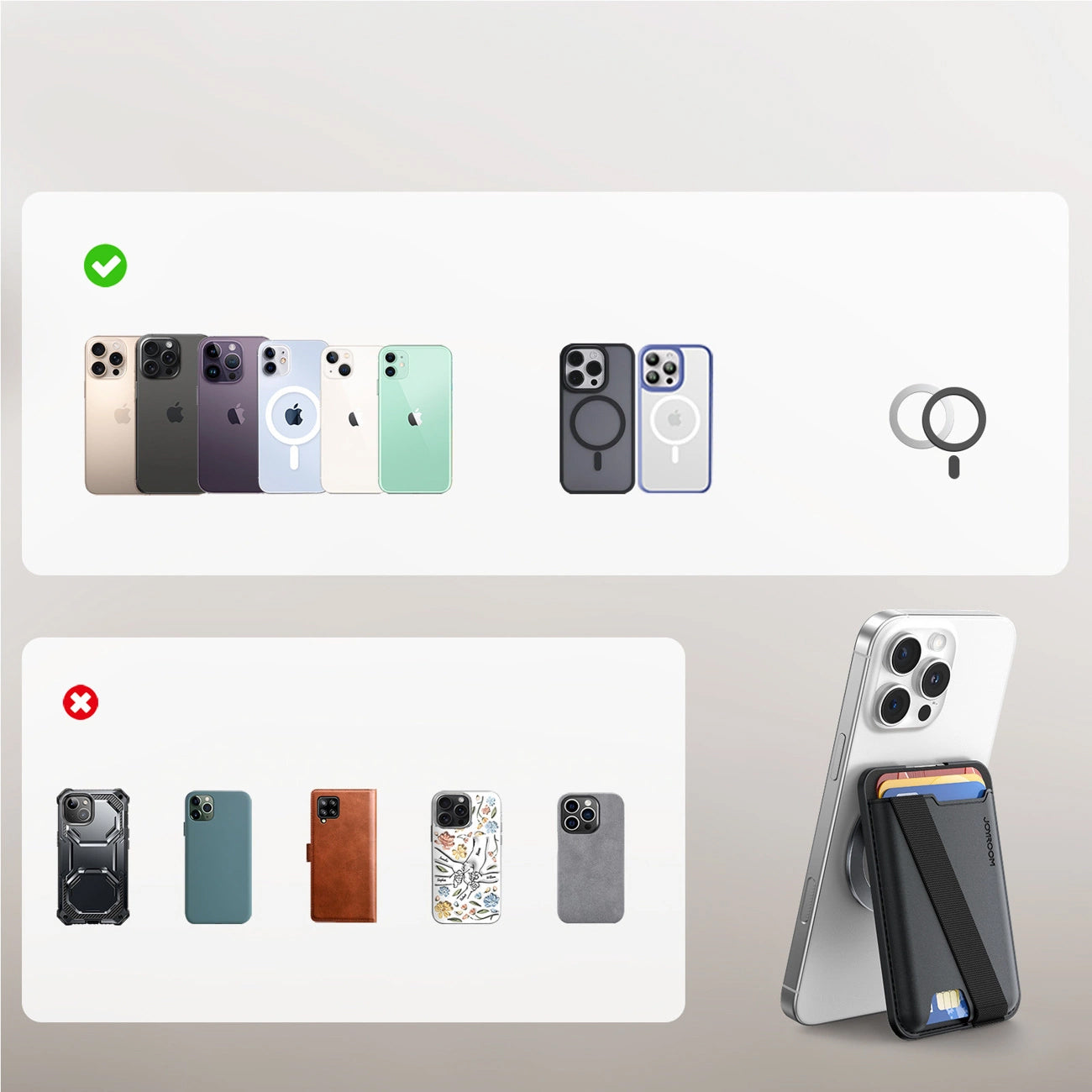 Portafoglio MagSafe, Joyroom, JR-ZS432, Nero