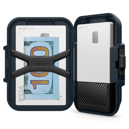 Portafoglio Magsafe, Spigen, Lock Fit, Nero