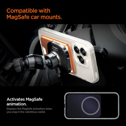 Portafoglio MagSafe, Spigen, Valentinus MagFit+, Arancione AFA11340