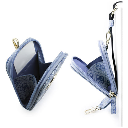 Portafoglio e Laccetto per Telefono Guess 4G Metal Logo, Blu