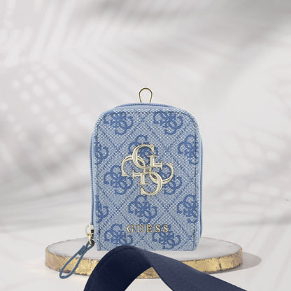 Portafoglio e Laccetto per Telefono Guess 4G Metal Logo, Blu