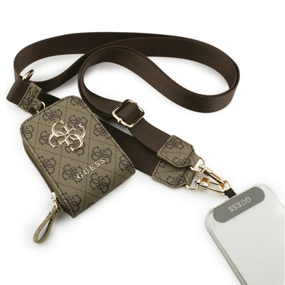 Portafoglio e Laccetto per Telefono Guess 4G Metal Logo, Marrone