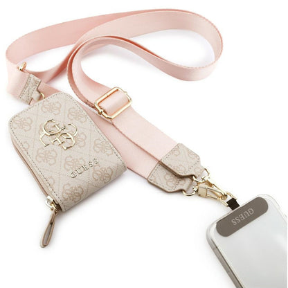 Portafoglio e Laccetto per Telefono Guess 4G Metal Logo, Rosa