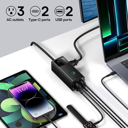 Prolunga Baseus PowerCombo US, 3 x Presa, Nero PSLA020101