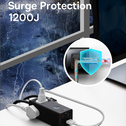 Prolunga Baseus PowerCombo US, 3 x Presa, Nero PSLA020101