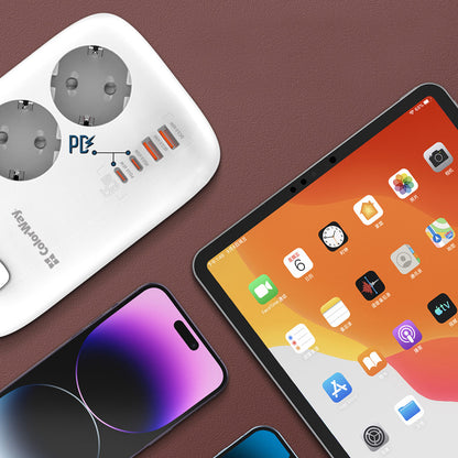 Prolunga ColorWay, 3 x Schuko, Bianco