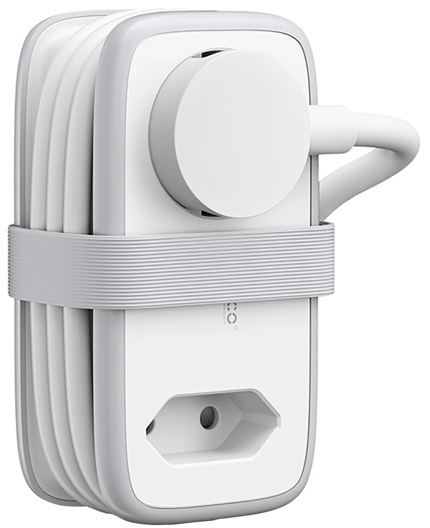 Prolunga Orico APP, 1 x Schuko - 1 x Presa - 2 x USB-A - 1 x USB-C, Bianco Grigio