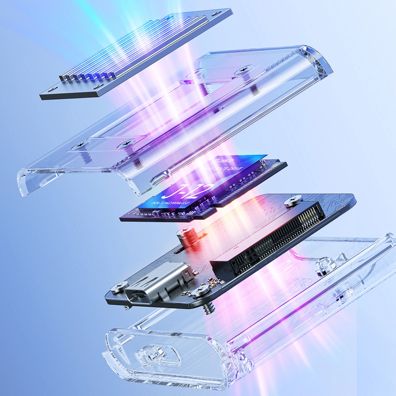 Rack Orico TC20-M2-10G per SSD M.2 NVMe 2230, Trasparente