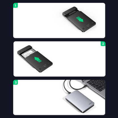 Rack UGREEN CM300 per HDD / SSD SATA da 2,5 pollici, USB 3.1, grigio 