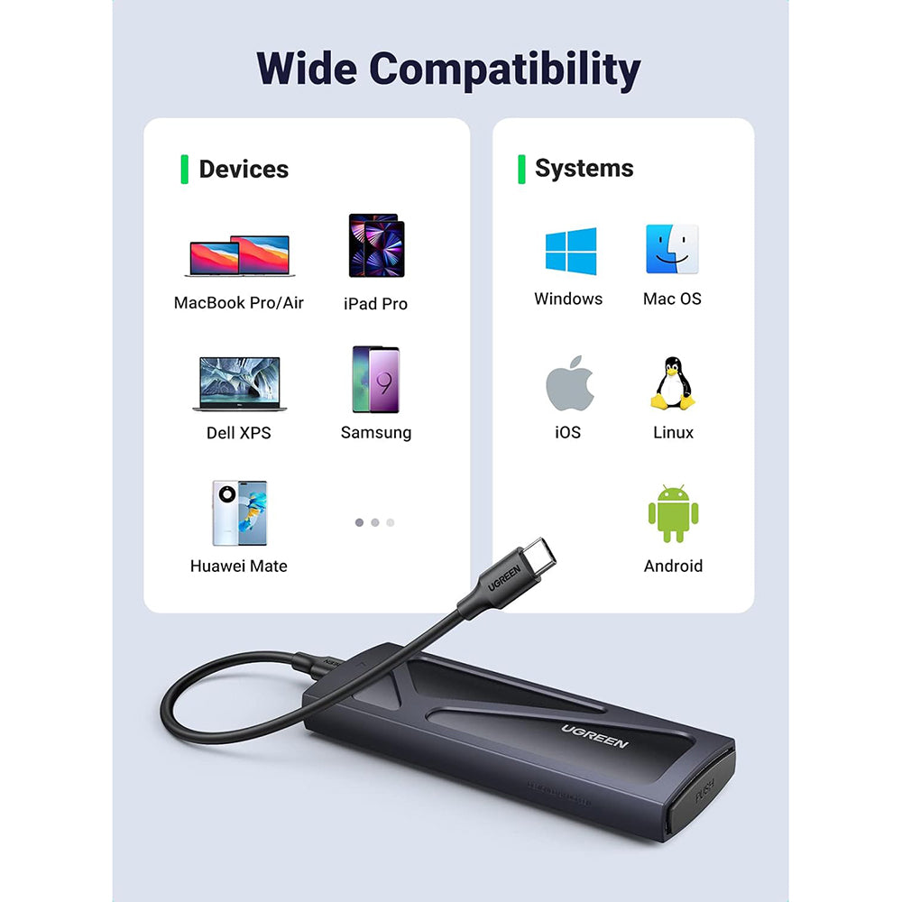 Rack UGREEN CM578 per SSD M.2 NVMe, Grigio